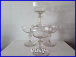 Baccarat 4 coupes à Champagne en cristal époque 1900