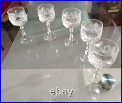 Baccarat 5 Verres En Cristal Modèle Parmentier Estampillé