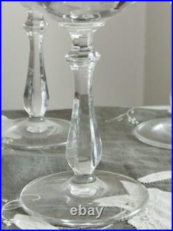 Baccarat 5 Verres En Cristal Modèle Parmentier Estampillé