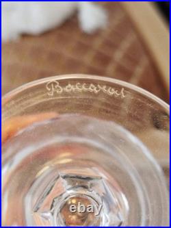 Baccarat 5 Verres En Cristal Modèle Parmentier Estampillé
