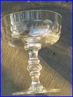 Baccarat 6 Coupes à Champagne en Cristal Taillé XIXeme, Anciennes