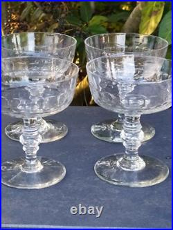 Baccarat 6 Coupes à Champagne en Cristal Taillé XIXeme, Anciennes