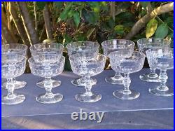 Baccarat 6 Coupes à Champagne en Cristal Taillé XIXeme, Anciennes