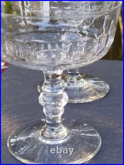 Baccarat 6 Coupes à Champagne en Cristal Taillé XIXeme, Anciennes