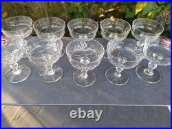 Baccarat 6 Coupes à Champagne en Cristal Taillé XIXeme, Anciennes