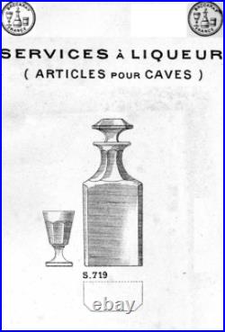 Baccarat 6 Likörglas Verres Cave A Liqueur Cristal Taille Cotes Plates 19eme At