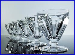 Baccarat/ 6 Verres Cristal Taille Cotes Plates Harcourt Talleyrand Signe