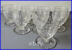 Baccarat 8 Verres Liqueur ou Porto en Cristal Gravé Modèle Lulli