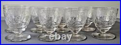 Baccarat 8 Verres Liqueur ou Porto en Cristal Gravé Modèle Lulli