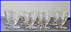 Baccarat 8 Verres Liqueur ou Porto en Cristal Gravé Modèle Lulli