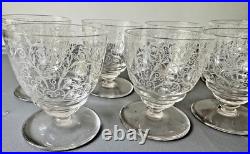 Baccarat 8 Verres Liqueur ou Porto en Cristal Gravé Modèle Lulli