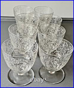 Baccarat 8 Verres Liqueur ou Porto en Cristal Gravé Modèle Lulli