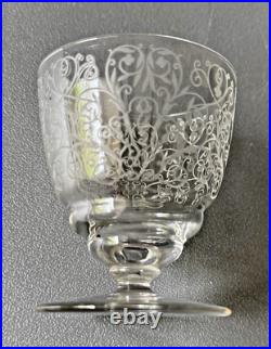 Baccarat 8 Verres Liqueur ou Porto en Cristal Gravé Modèle Lulli