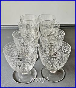 Baccarat 8 Verres Liqueur ou Porto en Cristal Gravé Modèle Lulli