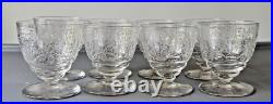 Baccarat 8 Verres Liqueur ou Porto en Cristal Gravé Modèle Lulli