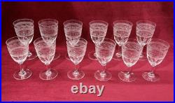 Baccarat Athenienne 12 Wine Glasses Verre A Vin Cristal Gravé Grecque Grec Grece