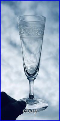 Baccarat Athenienne 4 Fluted Glasses Sektgläser Flutes A Champagne Cristal Gravé