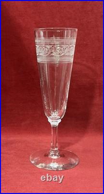 Baccarat Athenienne 4 Fluted Glasses Sektgläser Flutes A Champagne Cristal Gravé
