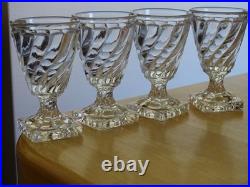 Baccarat Bambou Cristal 4 Anciens Petits Verres Pour Cave Liqueur Nap III 19 Eme
