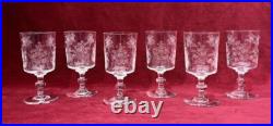Baccarat Blunch Of Flowers 6 Wine Glasses Verre A Vin Cristal Gravé Art Nouveau
