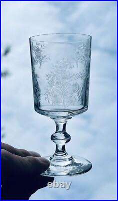 Baccarat Blunch Of Flowers 6 Wine Glasses Verre A Vin Cristal Gravé Art Nouveau