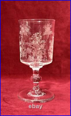 Baccarat Blunch Of Flowers 6 Wine Glasses Verre A Vin Cristal Gravé Art Nouveau