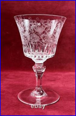 Baccarat Bologne Birds Wine Glass Verre A Vin Cristal Gravé Oiseaux Parme B