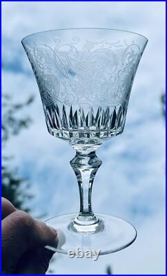Baccarat Bologne Birds Wine Glass Verre A Vin Cristal Gravé Oiseaux Parme B