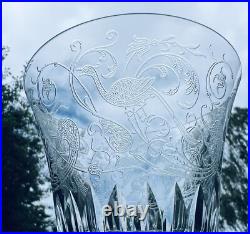 Baccarat Bologne Birds Wine Glass Verre A Vin Cristal Gravé Oiseaux Parme B