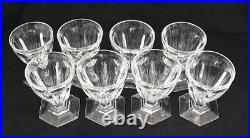 Baccarat Bourbon, 8 verres à vin, cristal, signés, 9,2 cm, excellent état
