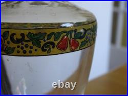 Baccarat Carafe A Liqueur Cristal Gravure Florale Emailler + Dorure