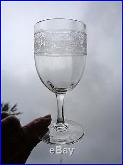 Baccarat Chablis 6 Wine Glasses Verres A Vin Cristal Gravé 5588 Fleur De Lys B