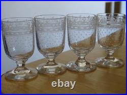 Baccarat Clichy 4 Anciens Petits Verres Pour Cave Liqueur Cristal Nap III 19 Eme