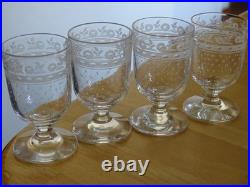 Baccarat Clichy 4 Anciens Petits Verres Pour Cave Liqueur Cristal Nap III 19 Eme
