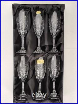 Baccarat Coffret De 6 Flûtes A Champage En Cristal Modele Klein Bertrichamps