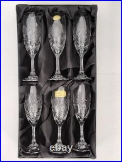Baccarat Coffret De 6 Flûtes A Champage En Cristal Modele Klein Bertrichamps