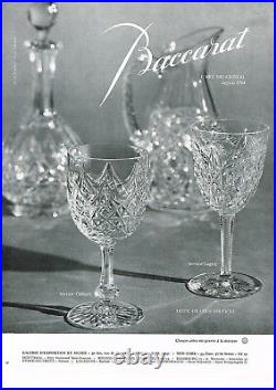 Baccarat Colbert 6 Tall Sherbet Glasses Crystal Coupe A Champagne Cristal Taillé