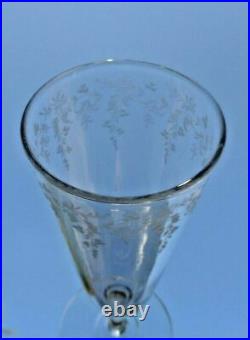 Baccarat Comtesse De Paris Fluted Glasses Flute A Champagne Cristal Gravé Fleurs