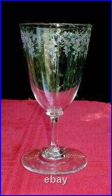 Baccarat Comtesse De Paris Wine Glasses Verres A Vin Cristal Gravé Fleurs 19eme