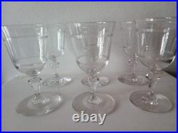Baccarat Cristal 6 verres à Vin Modèle Filet époque 19 ème superbe