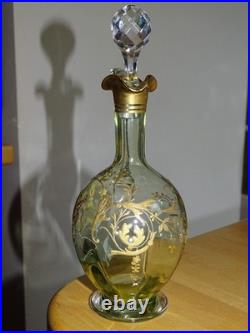 Baccarat Cristal Ancienne Carafe A Liqueur Nap III Decor Reghausser Or 19 Eme
