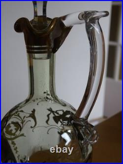 Baccarat Cristal Ancienne Carafe A Liqueur Nap III Decor Reghausser Or 19 Eme