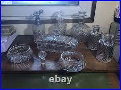 Baccarat Cristal France Bambou XIXème Nécessaire De Toilettes À Compléter 8 Pcs