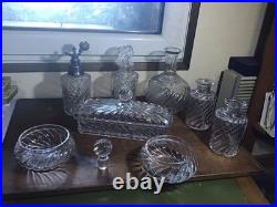 Baccarat Cristal France Bambou XIXème Nécessaire De Toilettes À Compléter 8 Pcs
