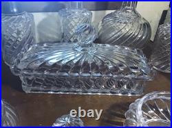 Baccarat Cristal France Bambou XIXème Nécessaire De Toilettes À Compléter 8 Pcs