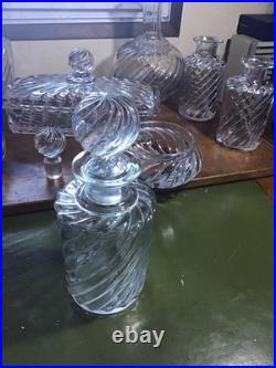 Baccarat Cristal France Bambou XIXème Nécessaire De Toilettes À Compléter 8 Pcs