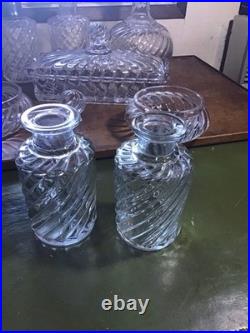 Baccarat Cristal France Bambou XIXème Nécessaire De Toilettes À Compléter 8 Pcs