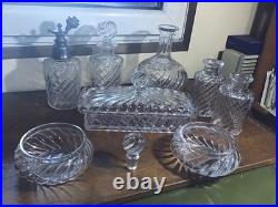 Baccarat Cristal France Bambou XIXème Nécessaire De Toilettes À Compléter 8 Pcs