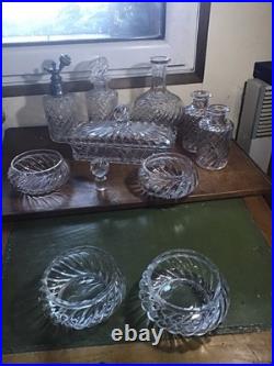 Baccarat Cristal France Bambou XIXème Nécessaire De Toilettes À Compléter 8 Pcs
