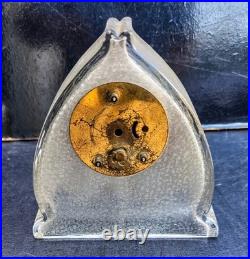 Baccarat Cristal Pendule reveil Art Nouveau 1900 Verre Givré Clock Glass Enamel